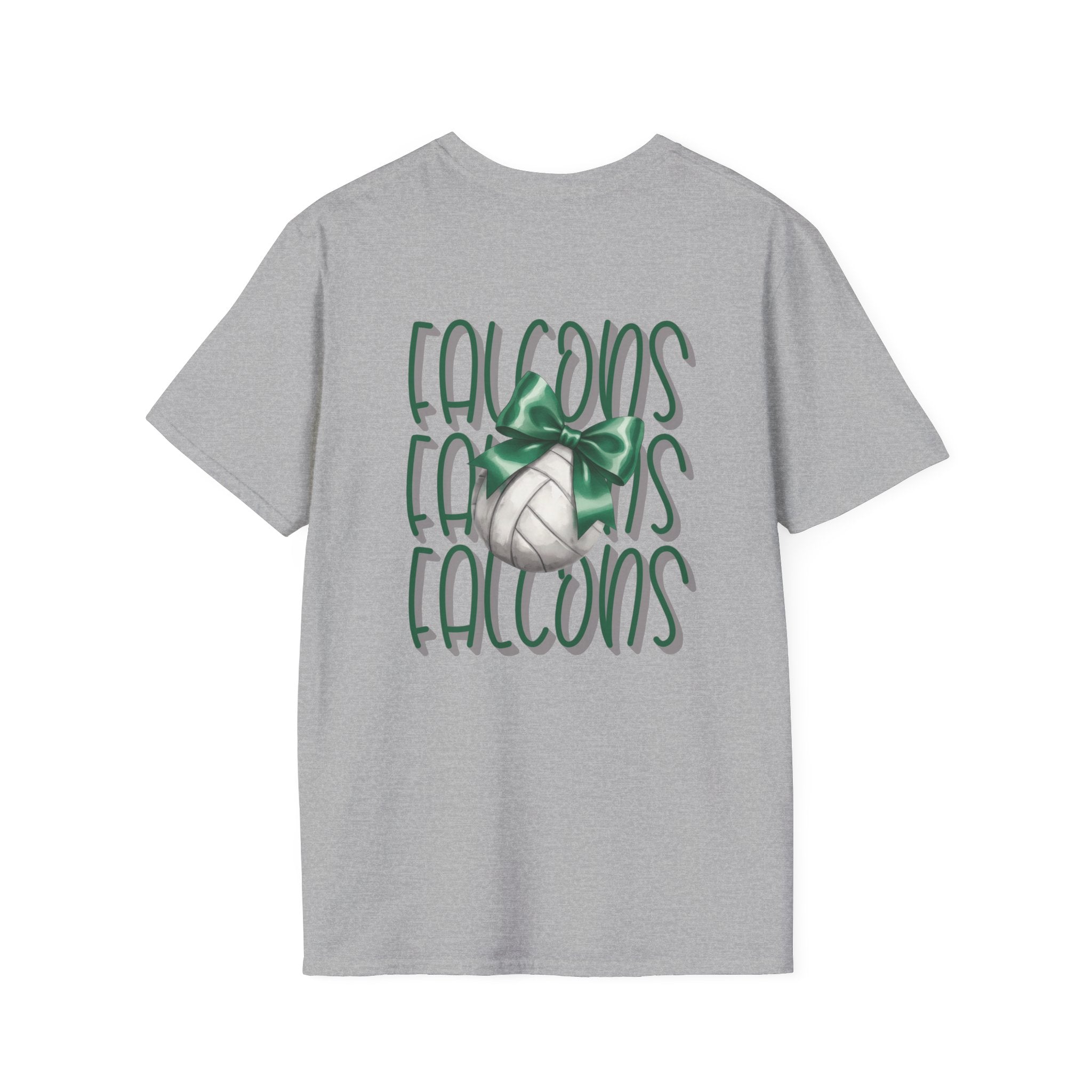 Green Bow Volleyball Falcons T-Shirt | Sports Team Spirit