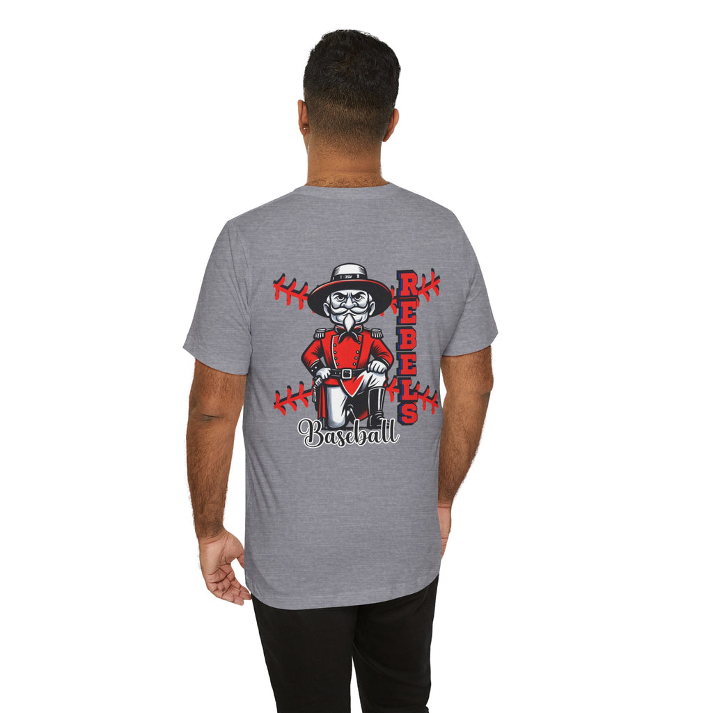 Rebel Baseball Tee, Unisex Short Sleeve Shirt, Graphic T-Shirt, Sporty Apparel, Casual Wear, Gift for Fans