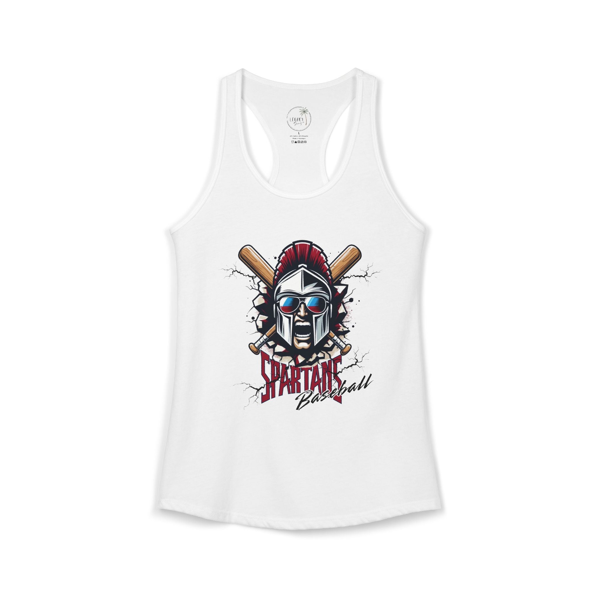 Spartans Baseball Mascot Shirt Women's Ideal Racerback Tank
