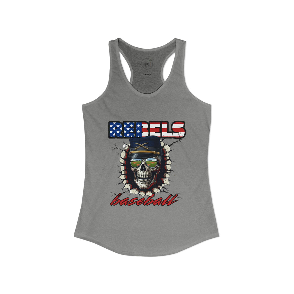 Rebels Baseball Tank Game Day Ready Women's Ideal Racerback Tank