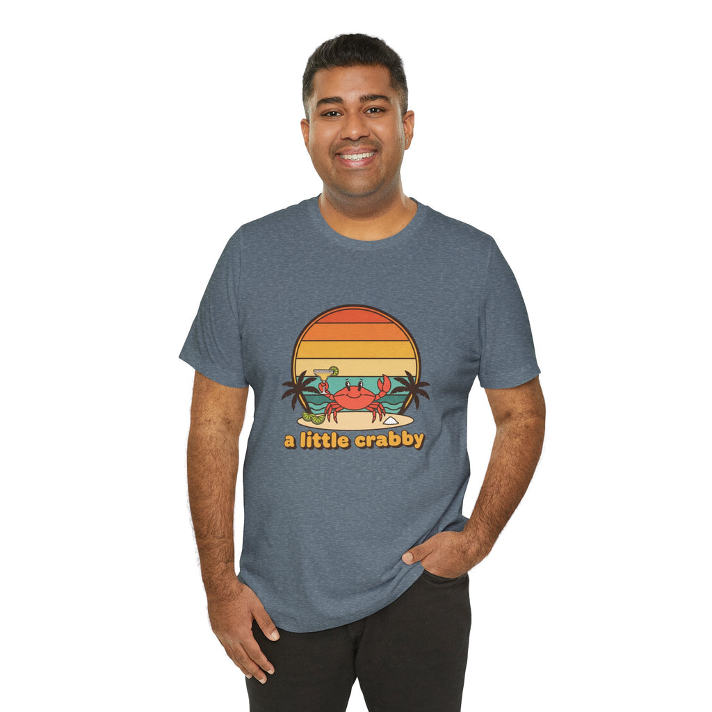 A Little Crabby Crab Sunset T-Shirt | Beach Palm Illustration