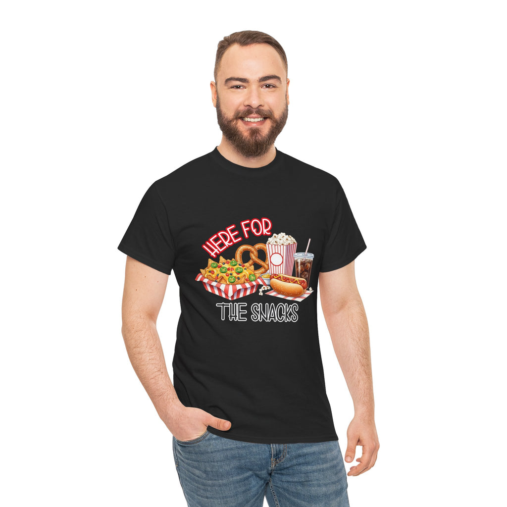 Here For The Snacks T-Shirt |Ballpark Snacks Nachos Popcorn Pretzel Soda