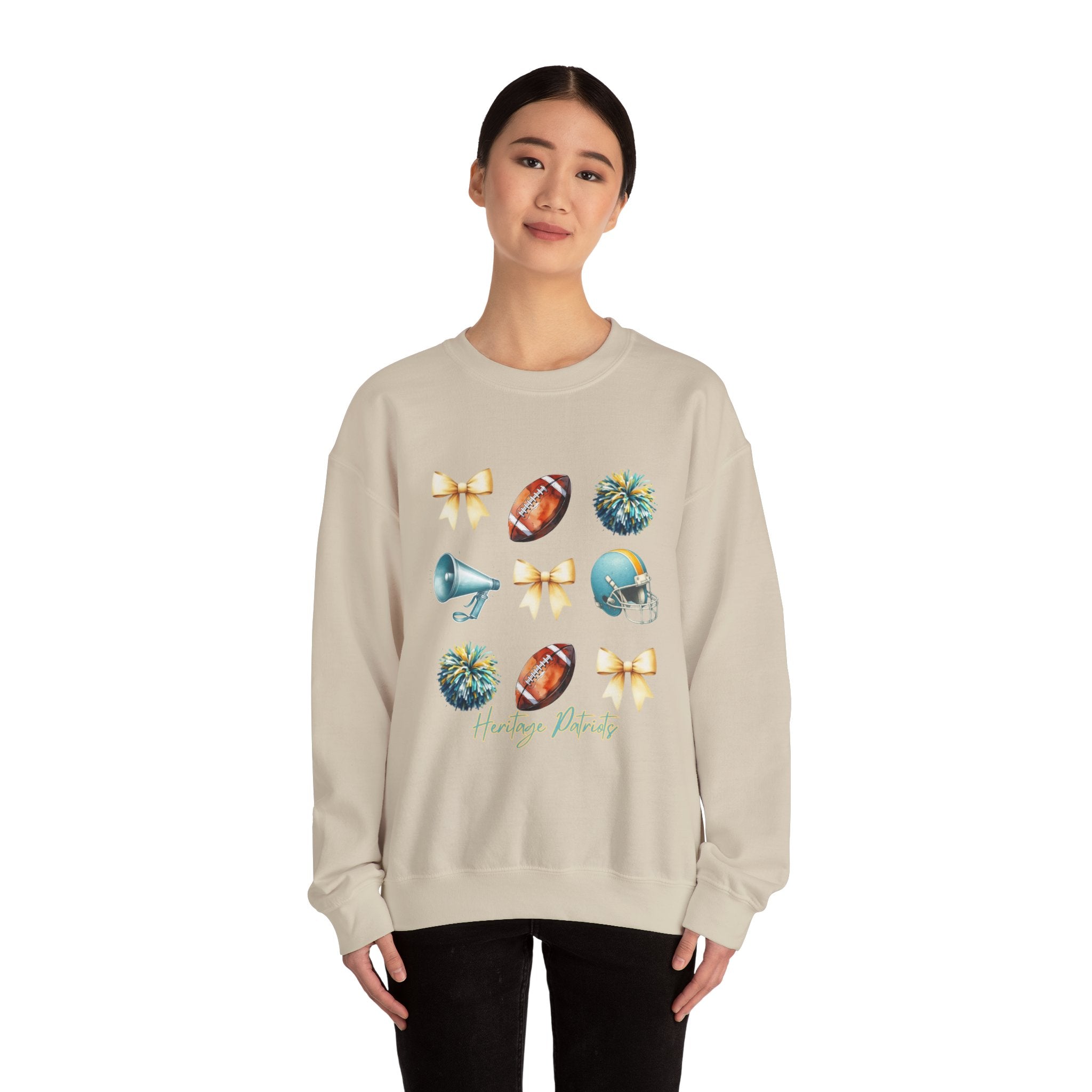 Football Cheer Icons Sweatshirt | Helmet, Pom-Poms, Megaphone