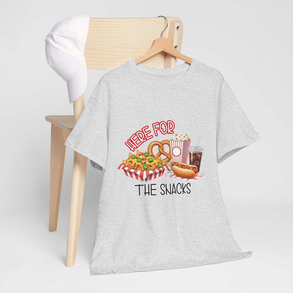 Here For The Snacks T-Shirt |Ballpark Snacks Nachos Popcorn Pretzel Soda