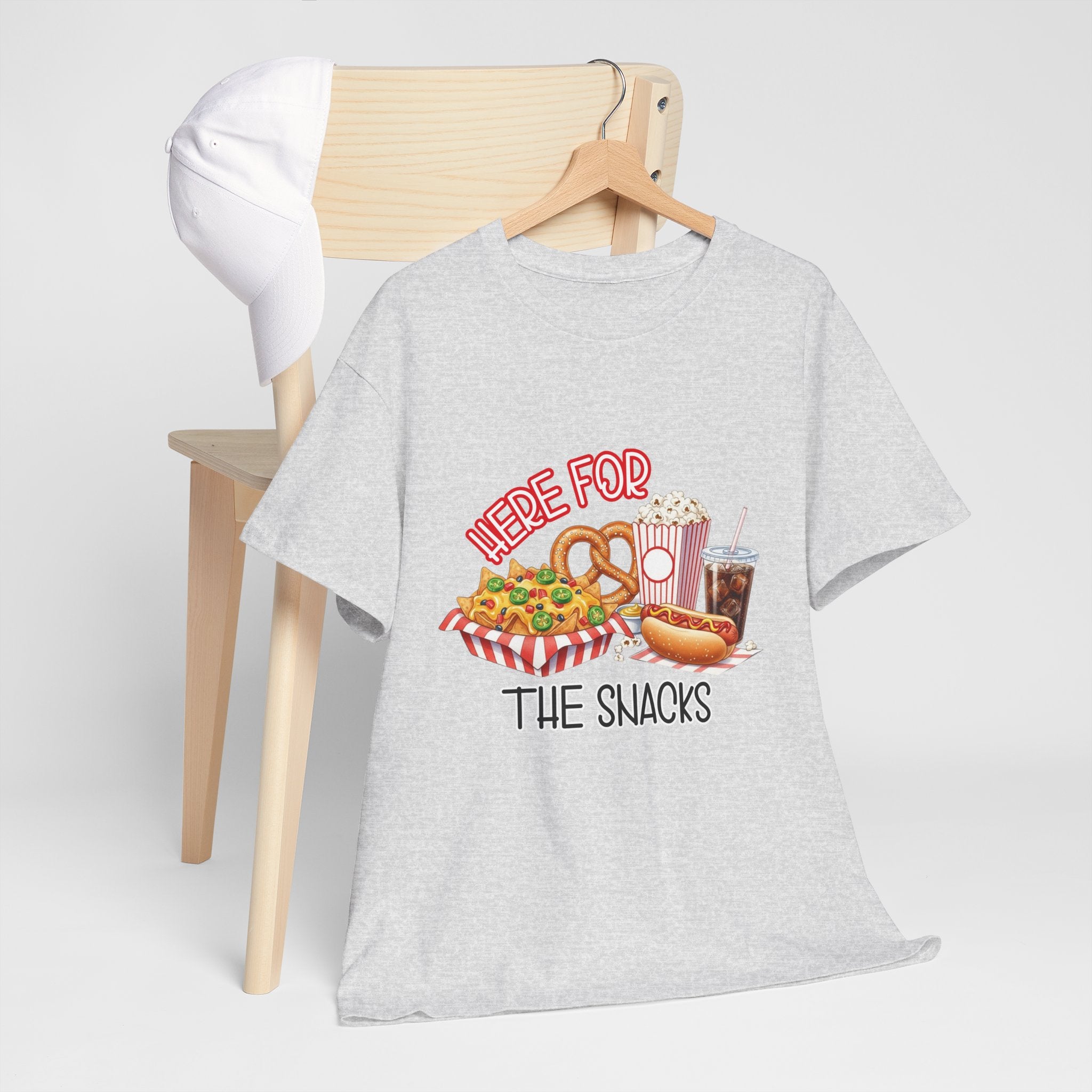 Here For The Snacks T-Shirt |Ballpark Snacks Nachos Popcorn Pretzel Soda