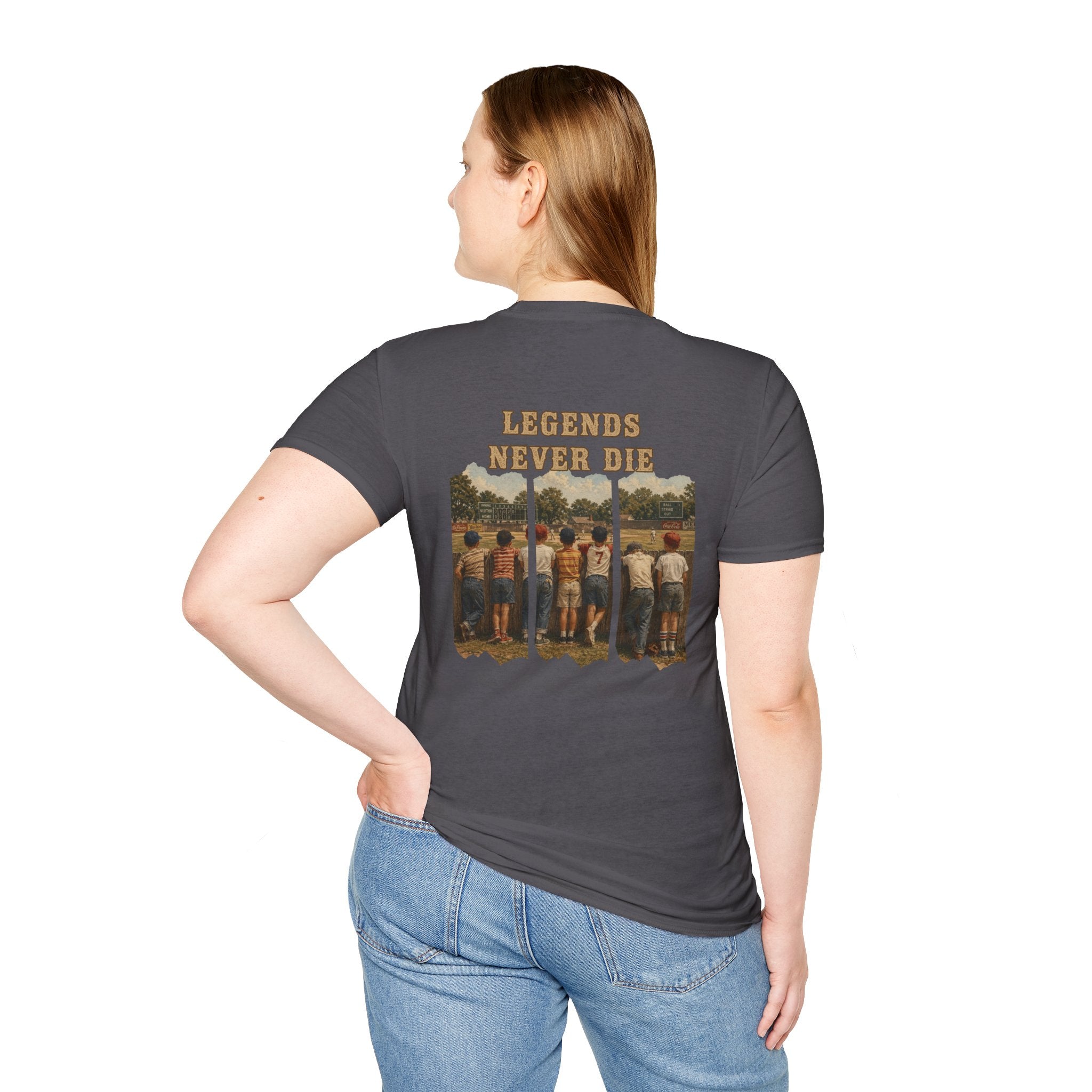 Vintage Baseball Shirt Legends Never Die | Nostalgic Baseball Tee | Baseball Dad Gift | Youth Baseball Mom Shirt | Retro Baseball Graphic