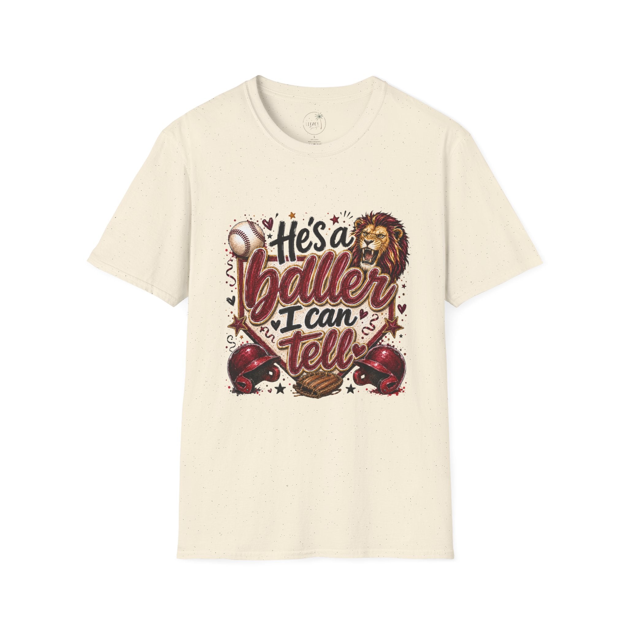 He's a Baller Lion baseball T-Shirt | Sports graphic tee