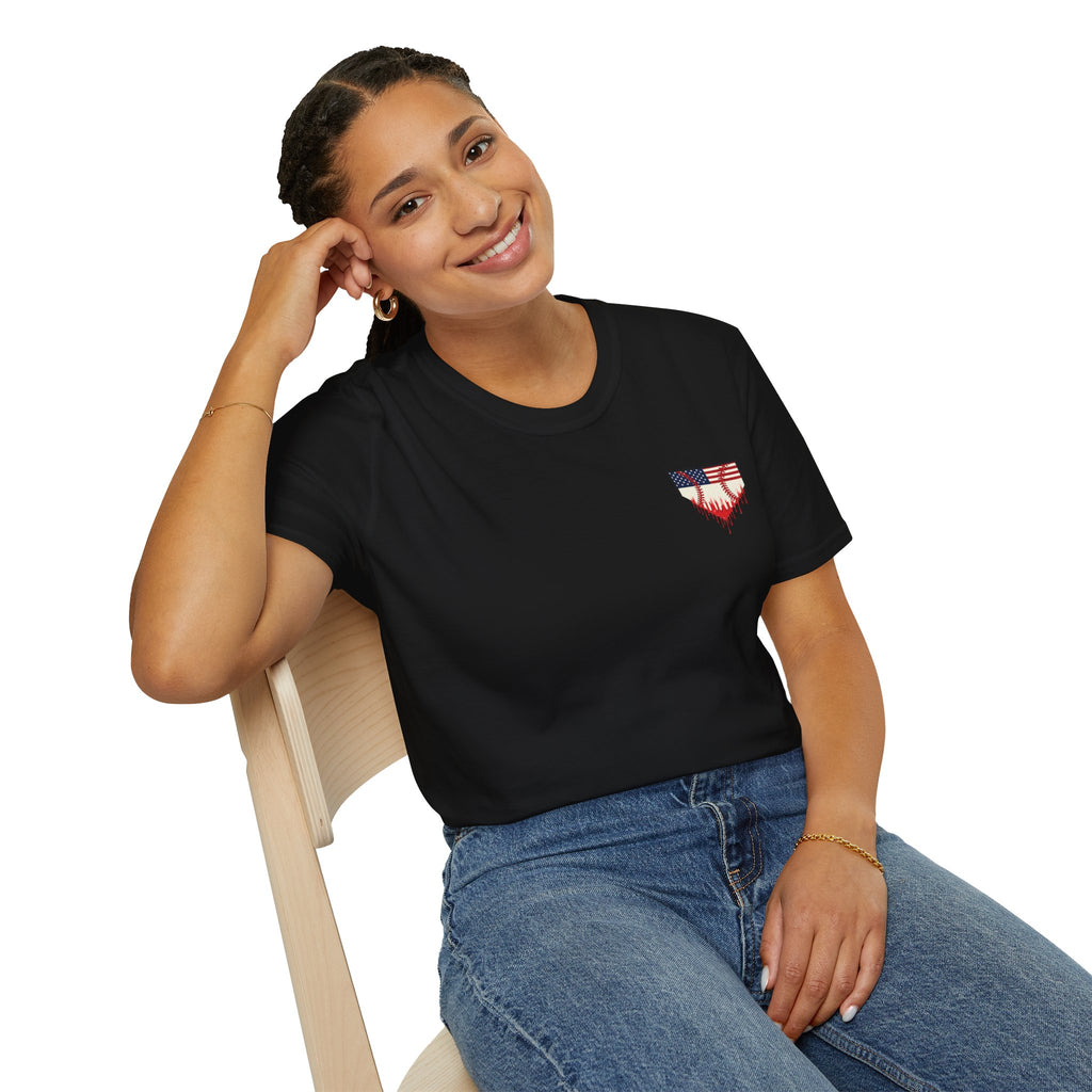 Rebels American Flag Baseball T-Shirt |American Flag Home Plate Drip Design