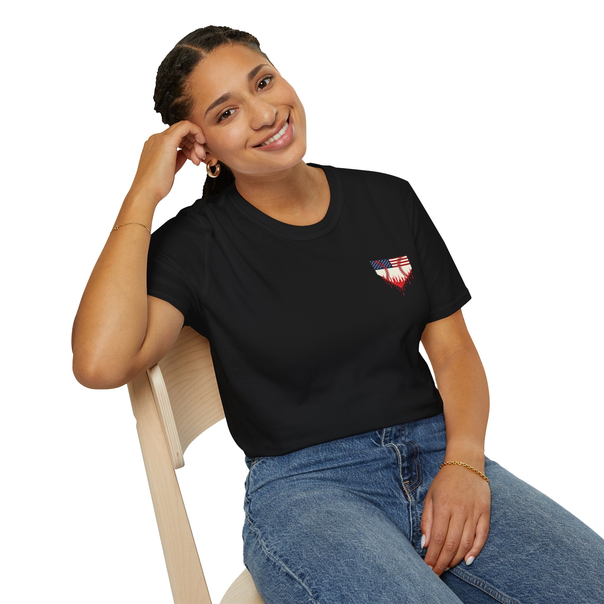 Rebels American Flag Baseball T-Shirt |American Flag Home Plate Drip Design