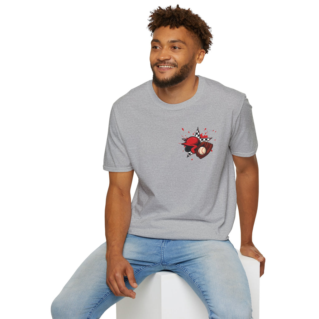 Run I Dare You' Back Graphic Baseball Runner T-Shirt Youth Player Illustration