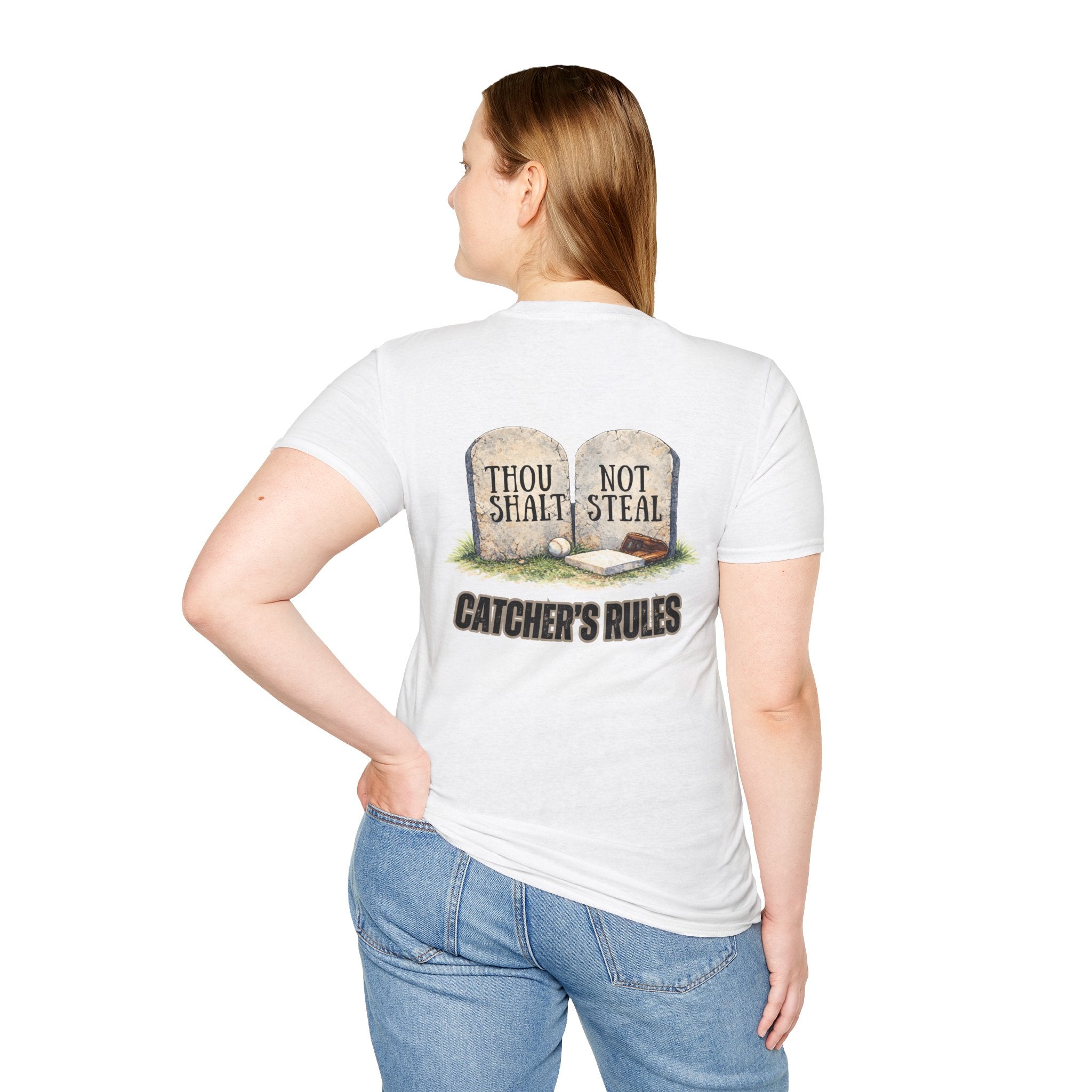 Thou Shalt Not Steal T-Shirt | Stone Tablets, Humor, Back Graphic
