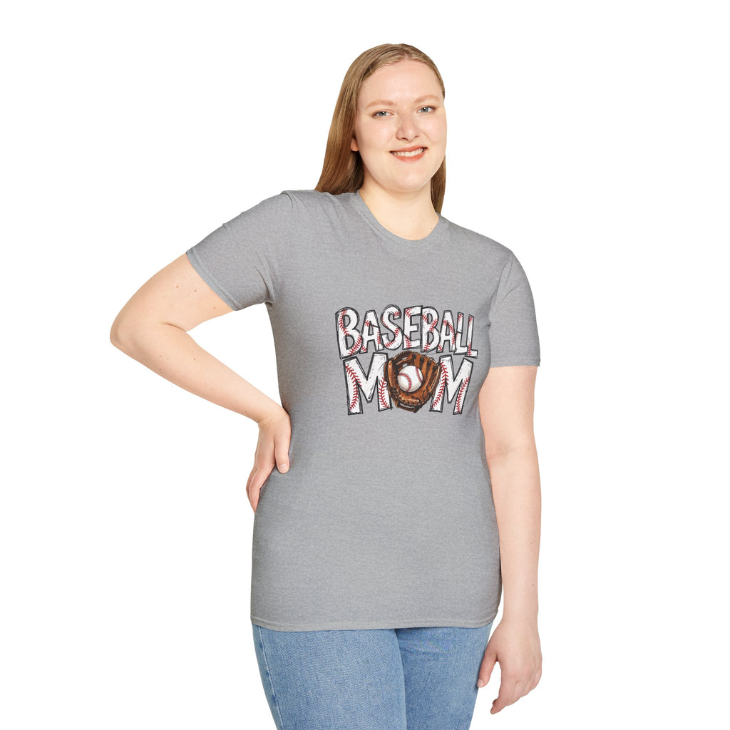 Baseball Mom T-Shirt | Baseball Ball Graphic, Mom Lettering