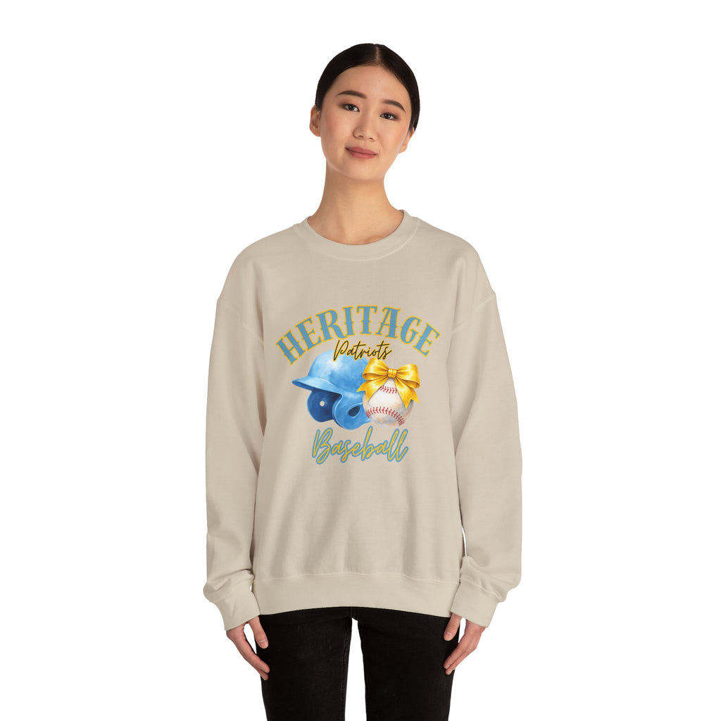 Heritage Patriots Baseball Crewneck Sweatshirt | Helmet, Ball, Bow