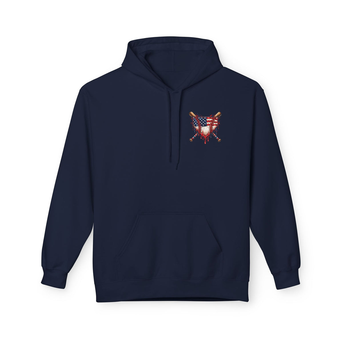 American Flag Baseball Home Plate Rebels Hoodie | Dripping USA Baseball Design