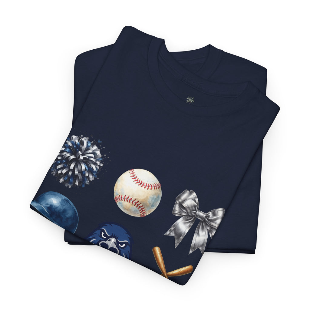 Freedom Falcon Baseball Icons Tee | Helmet, Bat, Ball,