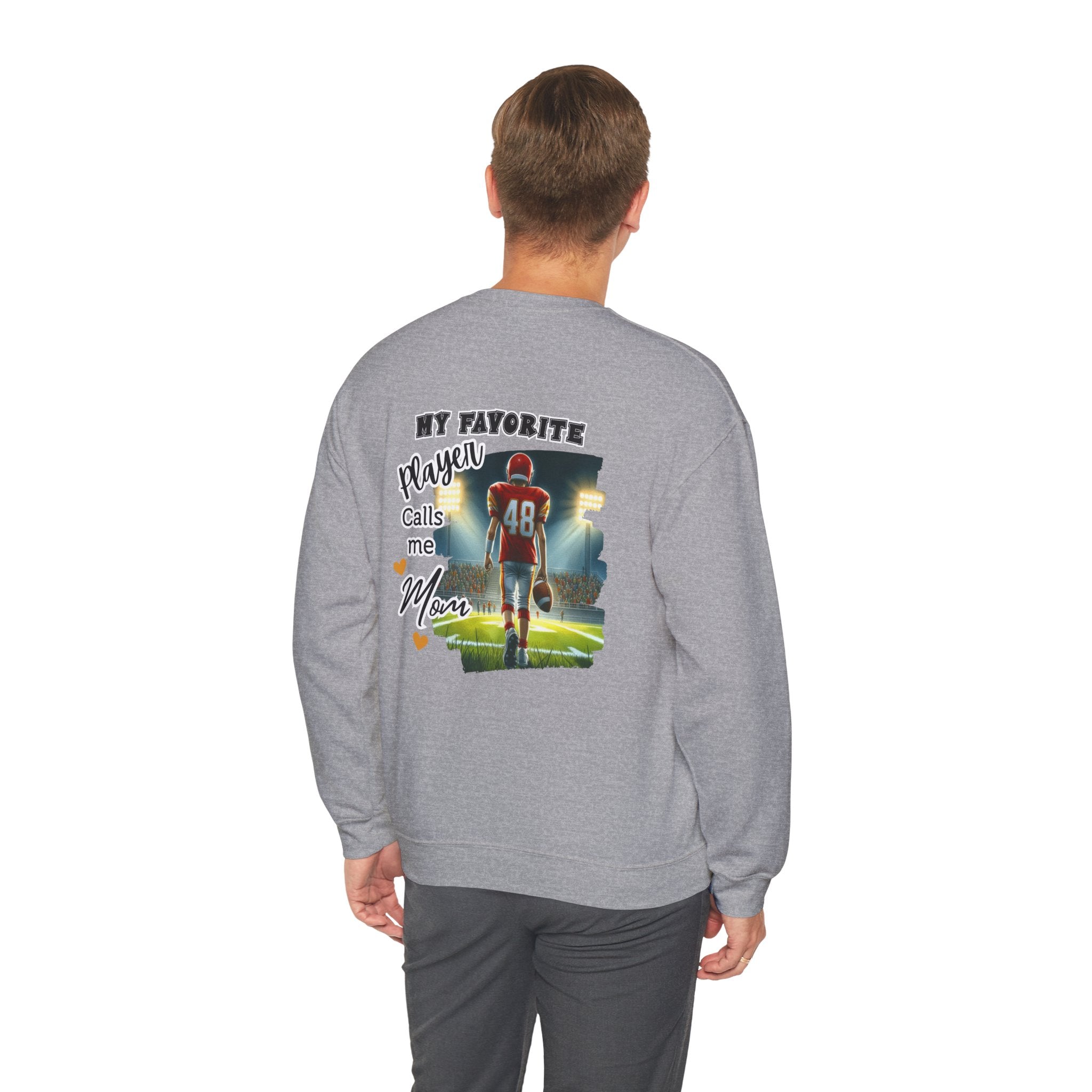 My Favorite Player Calls Me Mom Crewneck Sweatshirt, Family Sweatshirt, Sports Mom Gift, Football Sweatshirt, Unisex Casual Wear