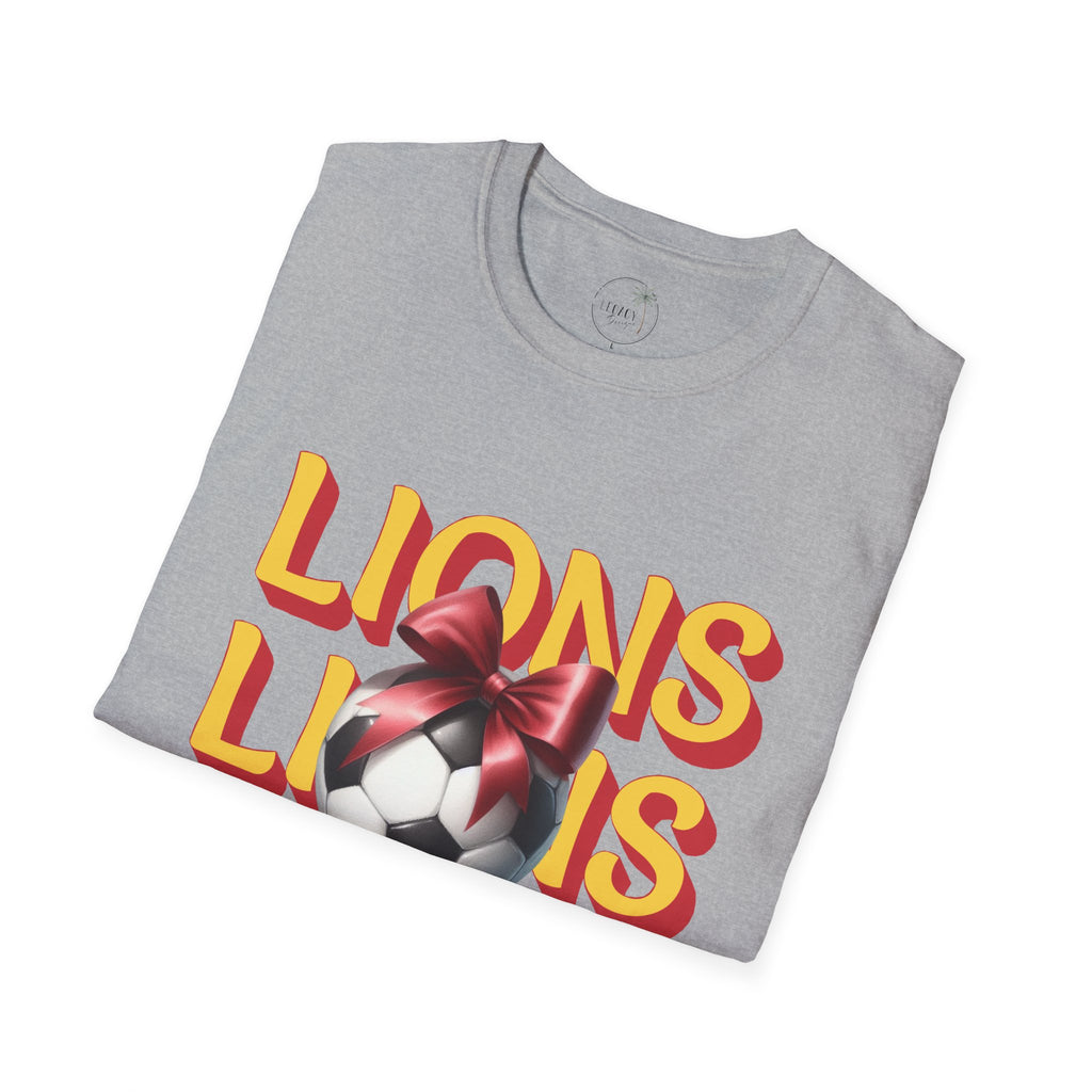 Liberty Lions Soccer Graphic Tee — Retro Lions Bow Soccer Ball Design