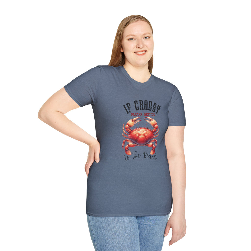 If Crabby Please Return to the Beach T-Shirt | Crab Graphic Tee