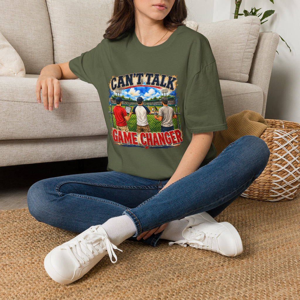 Can't Talk Game Changer T-Shirt | Baseball Field Scene
