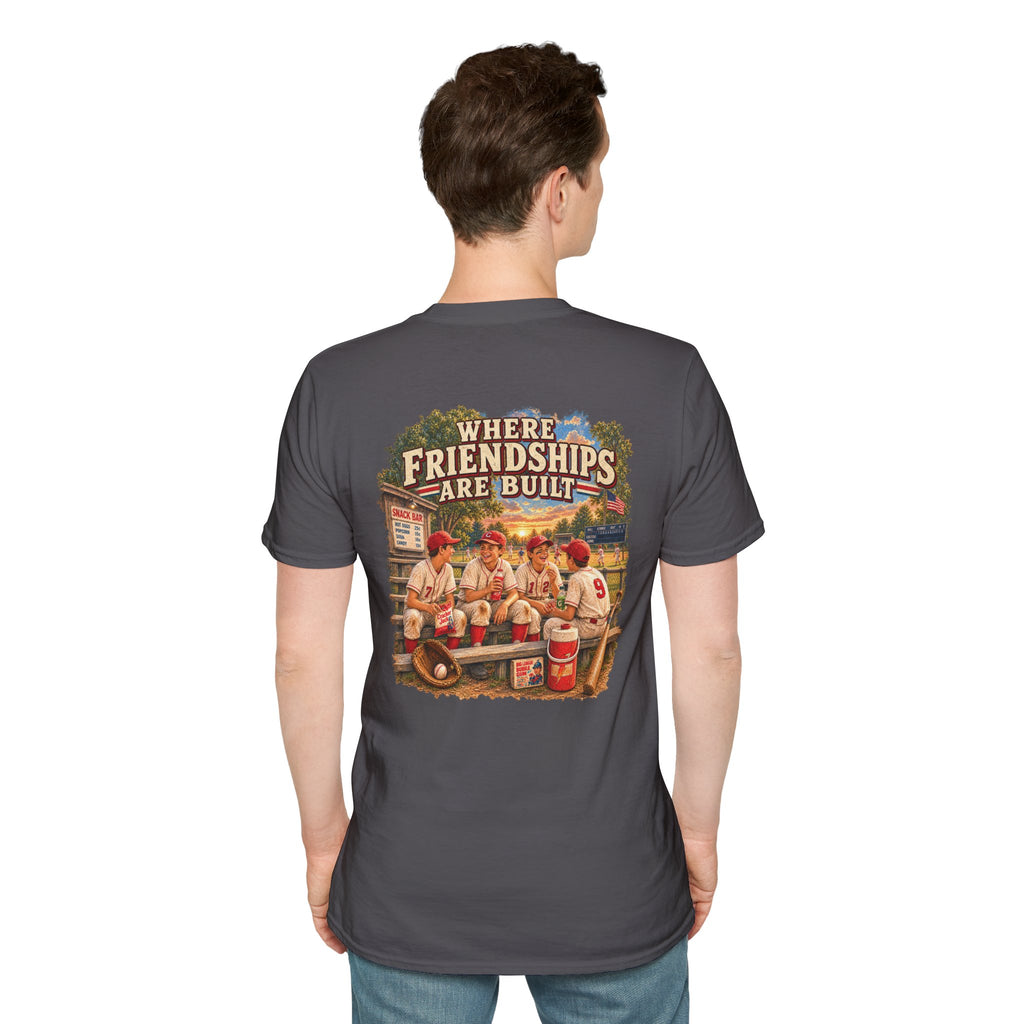Vintage Baseball Nostalgia Shirt, Where Friendships Are Built Tee, Classic Baseball Fan Shirt, Game Day Graphic Tee, Sports Lover Gift
