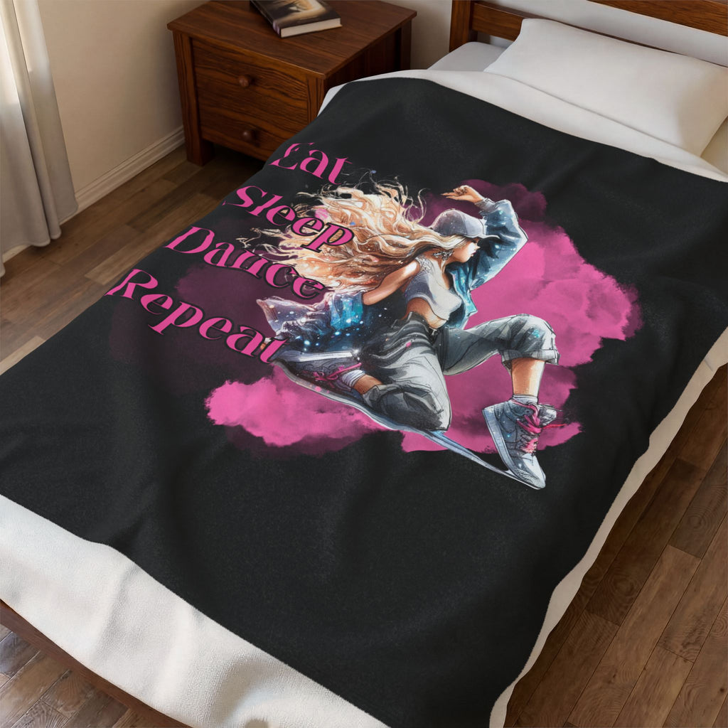 Dance-Themed Velveteen Plush Blanket, Cozy Throw for Dance Lovers, Perfect Gift for Birthdays and Dance Events, Dance lover Stylish Comfort