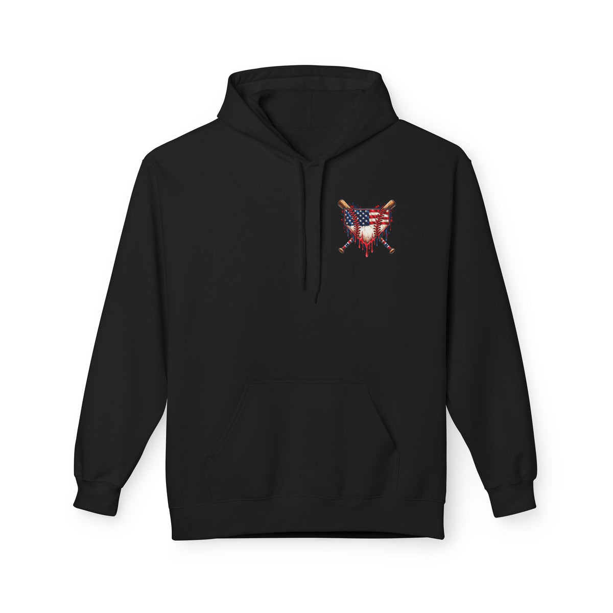 American Flag Baseball Home Plate Rebels Hoodie | Dripping USA Baseball Design