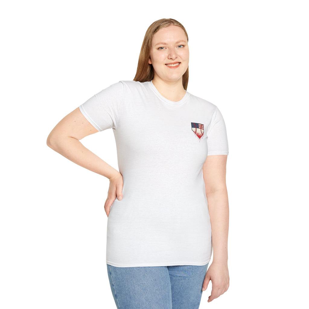 Rebels American Flag Baseball T-Shirt |American Flag Home Plate Drip Design