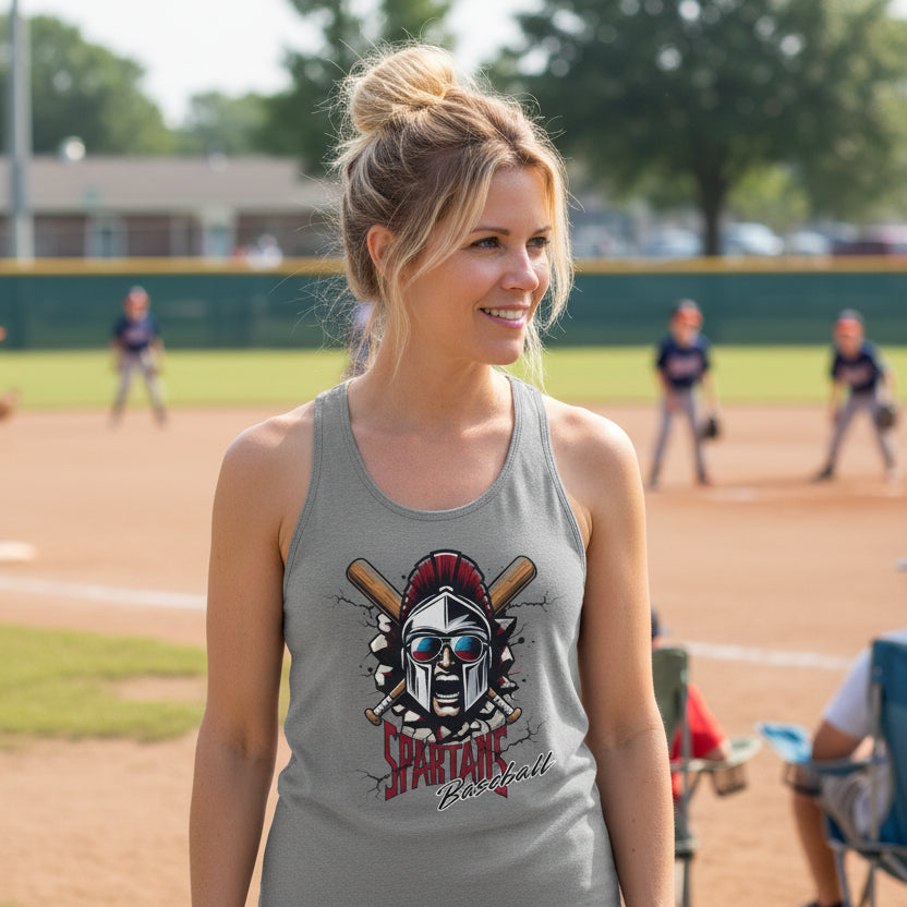 Spartans Baseball Mascot Shirt Women's Ideal Racerback Tank