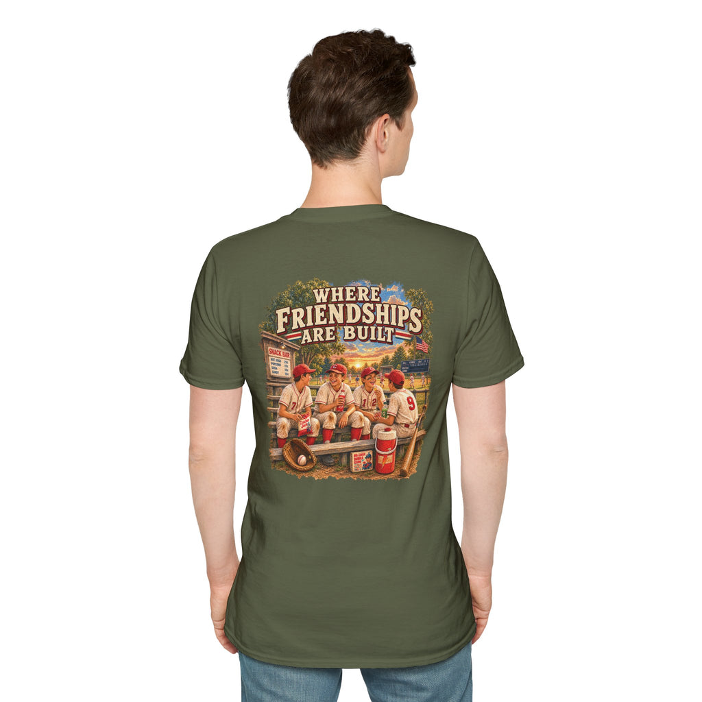 Vintage Baseball Nostalgia Shirt, Where Friendships Are Built Tee, Classic Baseball Fan Shirt, Game Day Graphic Tee, Sports Lover Gift