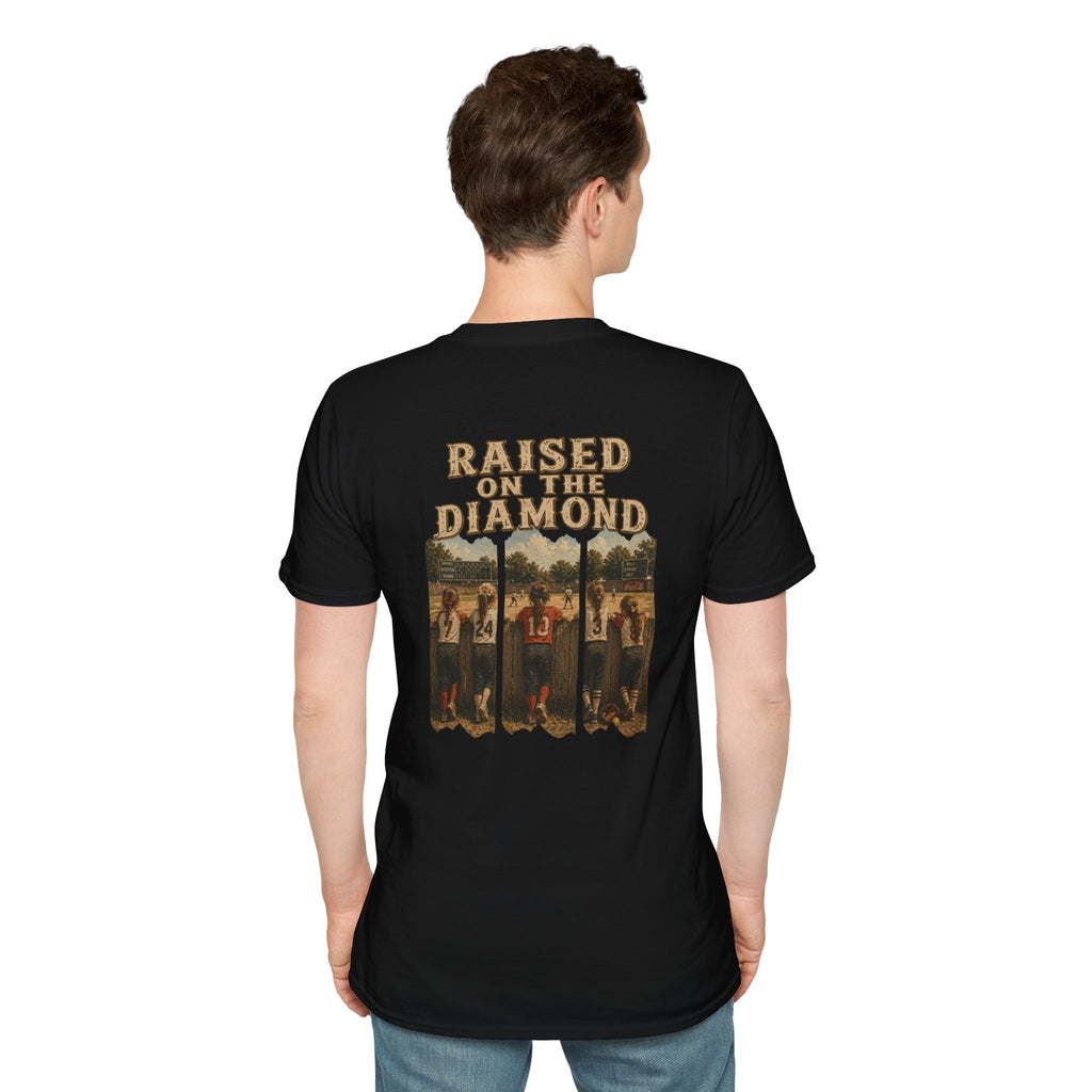 Raised on the Diamond T-Shirt | Baseball Vintage Photo Tee Retro Baseball tee