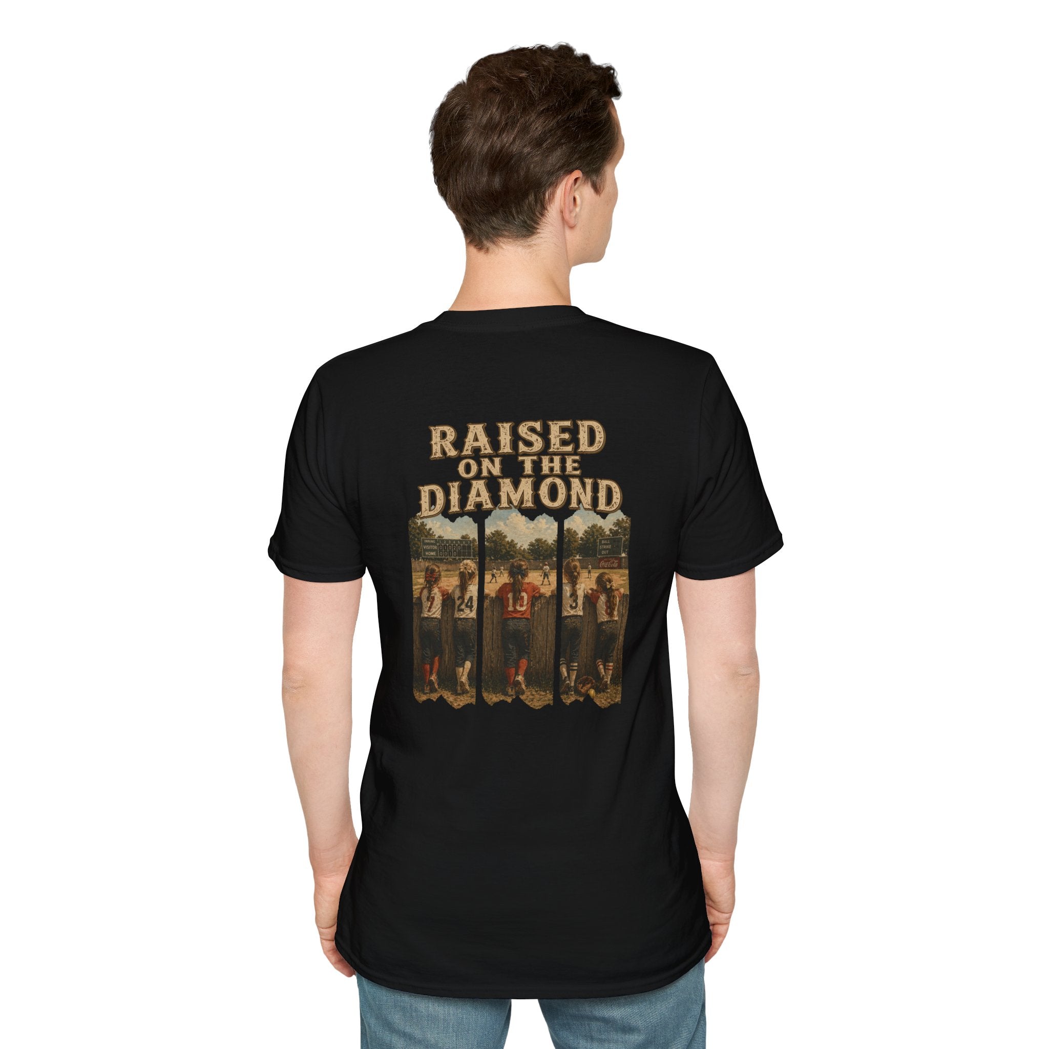 Raised on the Diamond T-Shirt | Baseball Vintage Photo Tee Retro Baseball tee