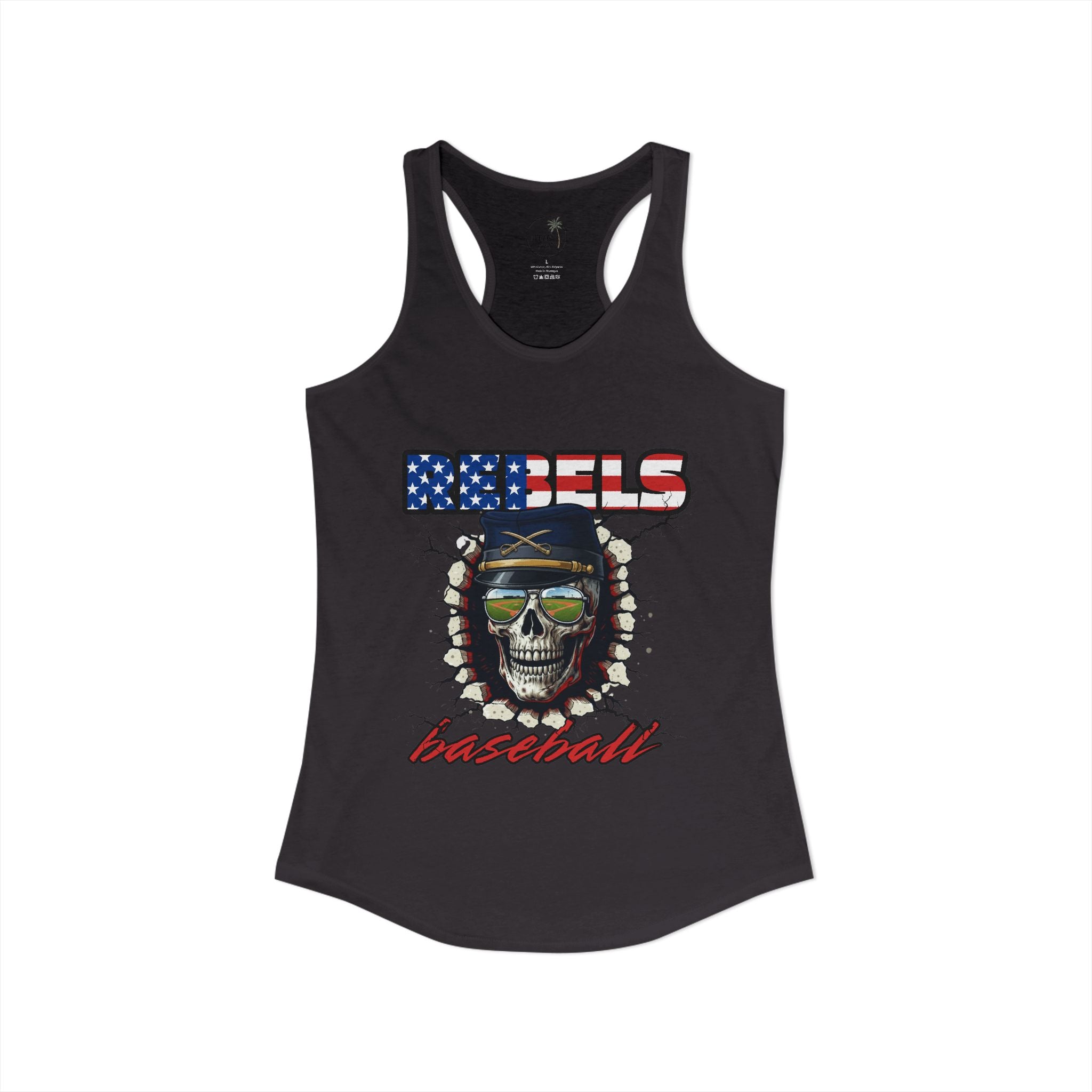 Rebels Baseball Tank Game Day Ready Women's Ideal Racerback Tank