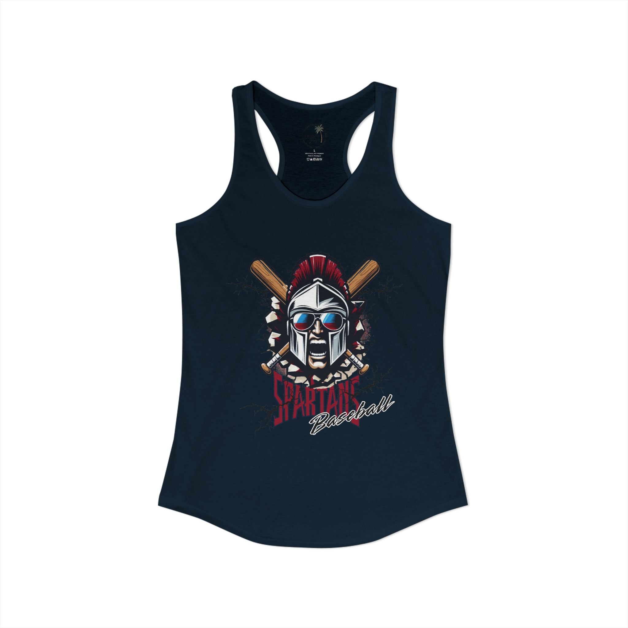 Spartans Baseball Mascot Shirt Women's Ideal Racerback Tank