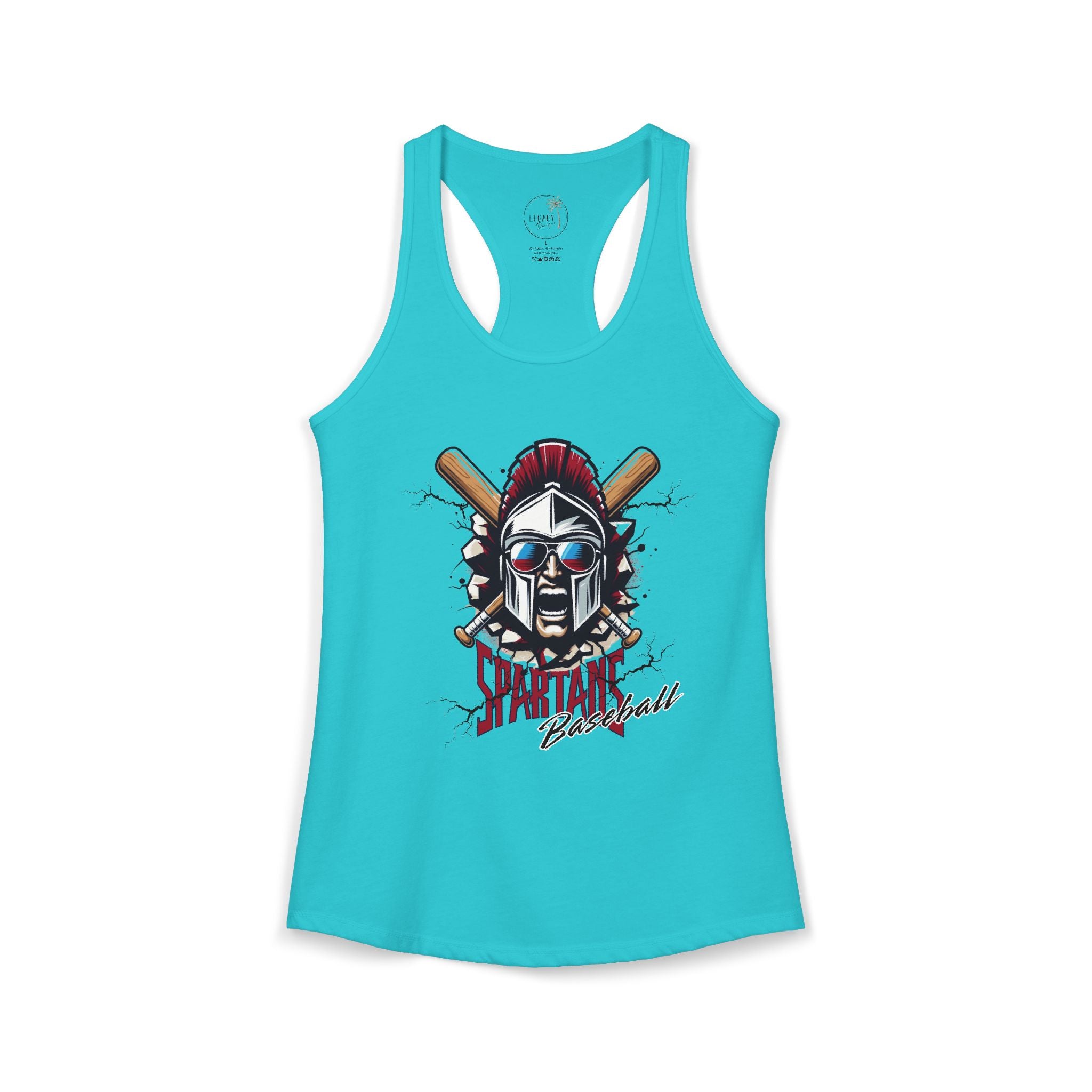 Spartans Baseball Mascot Shirt Women's Ideal Racerback Tank