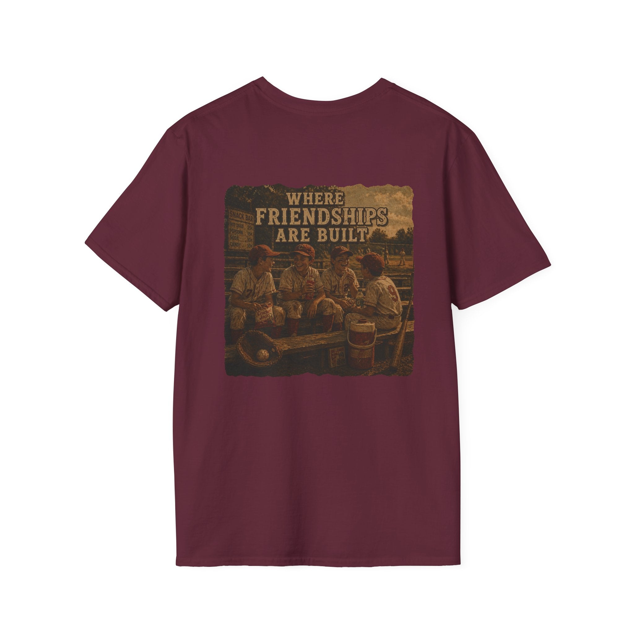 Vintage Baseball Nostalgia Shirt, Where Friendships Are Built Tee, Classic Baseball Fan Shirt, Game Day Graphic Tee, Sports Lover Gift