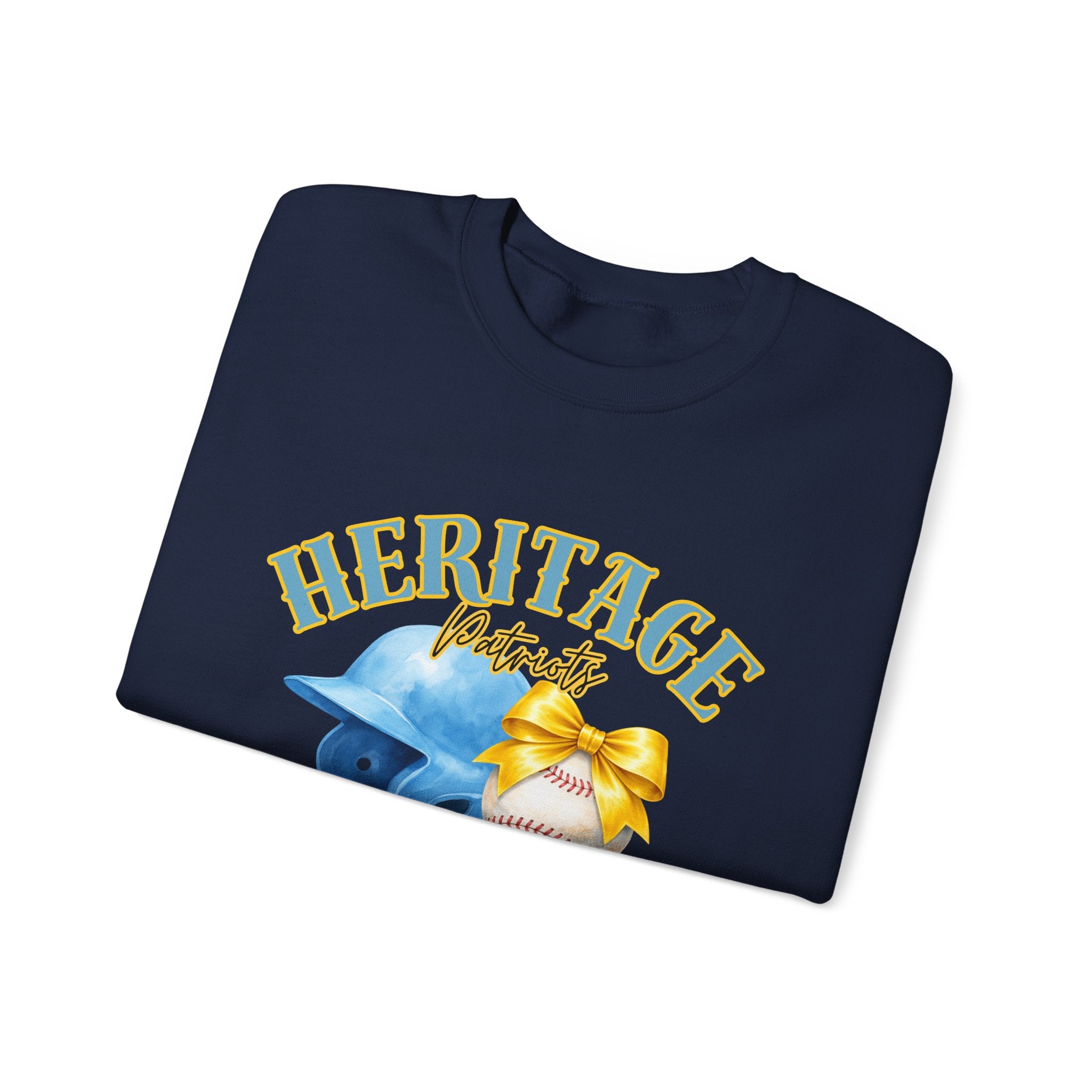 Heritage Patriots Baseball Crewneck Sweatshirt | Helmet, Ball, Bow