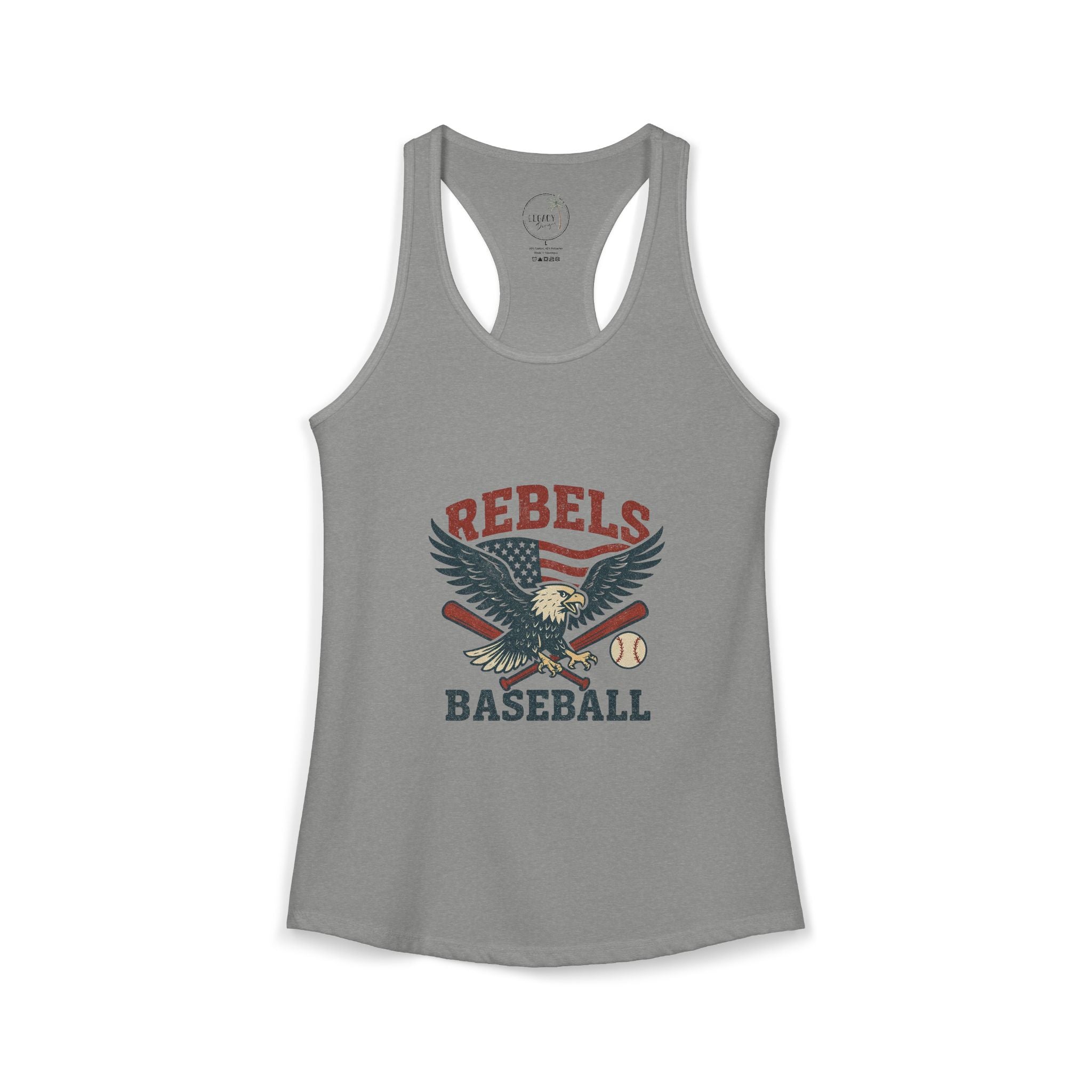 Rebels Baseball Tank Women's Ideal Racerback Tank