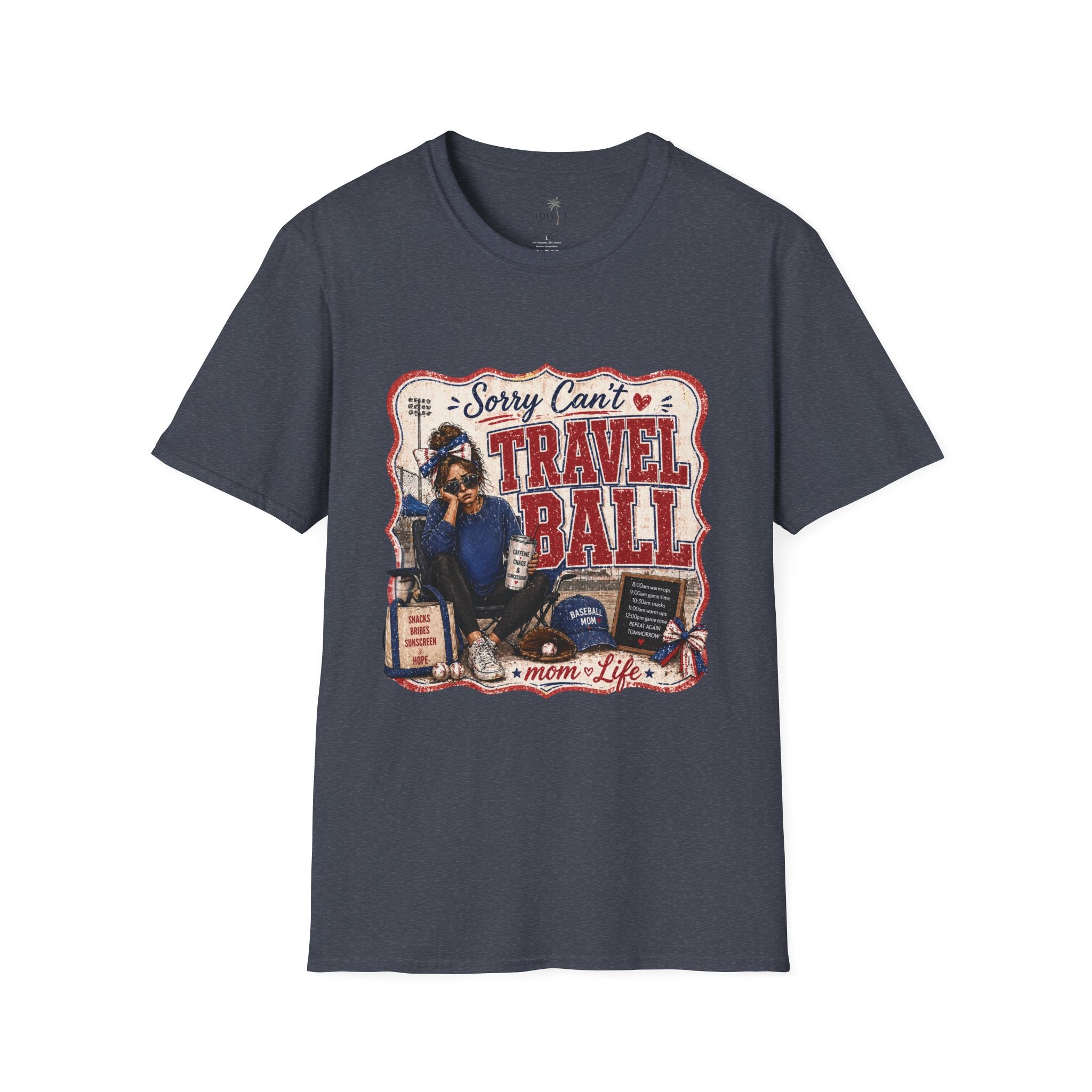 Funny Travel Baseball Mom Shirt, Weekend Tournament Mom Tee, Relatable Sports Mom Graphic, Chaotic Mom Life Tee