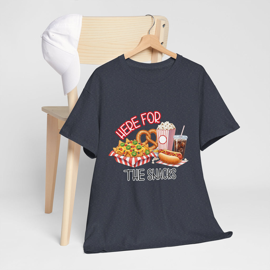 Here For The Snacks T-Shirt |Ballpark Snacks Nachos Popcorn Pretzel Soda