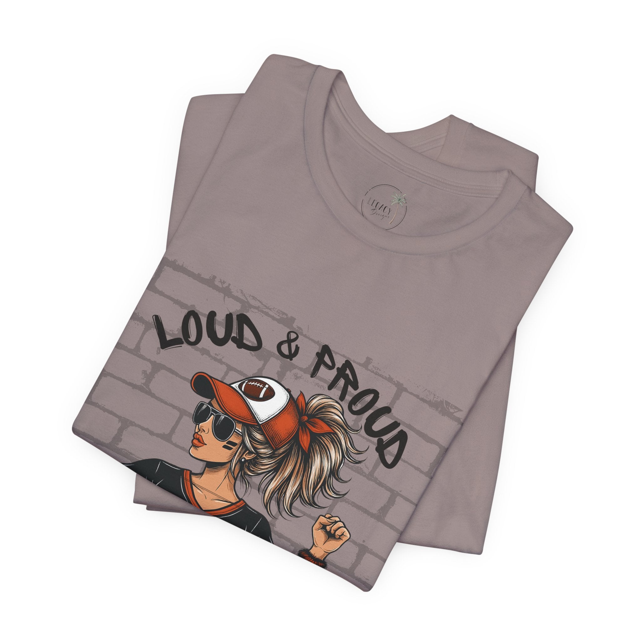 Loud & Proud Football Mom Shirt Game Day Tee for Sports Moms and Parents Support Your Player Graphic T-Shirt Game Day Outfit