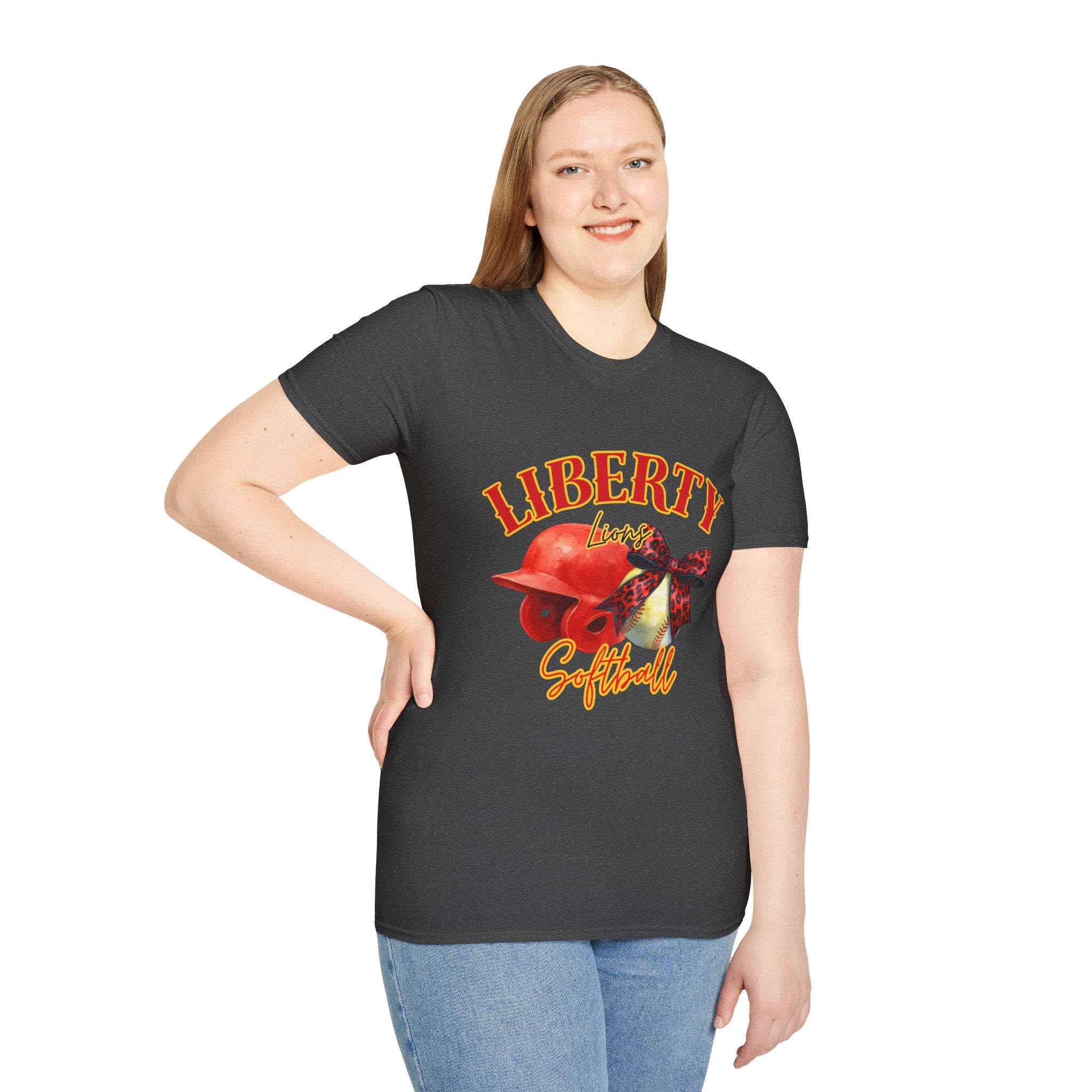 Liberty Softball Helmet Graphic T-Shirt — Patriotic Team Spirit Tee