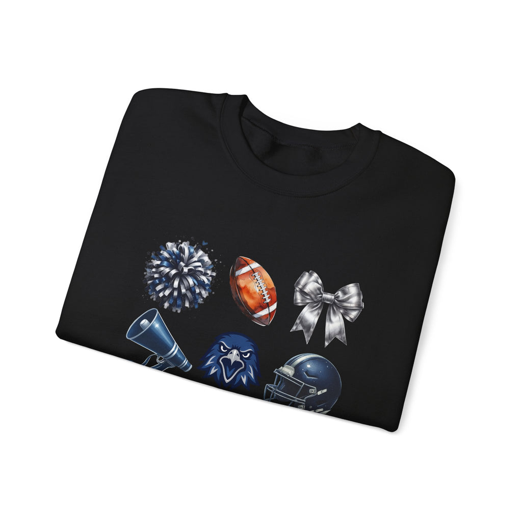 Freedom Falcons Football Crewneck Sweatshirt | Football Icons, Megaphone & Bows