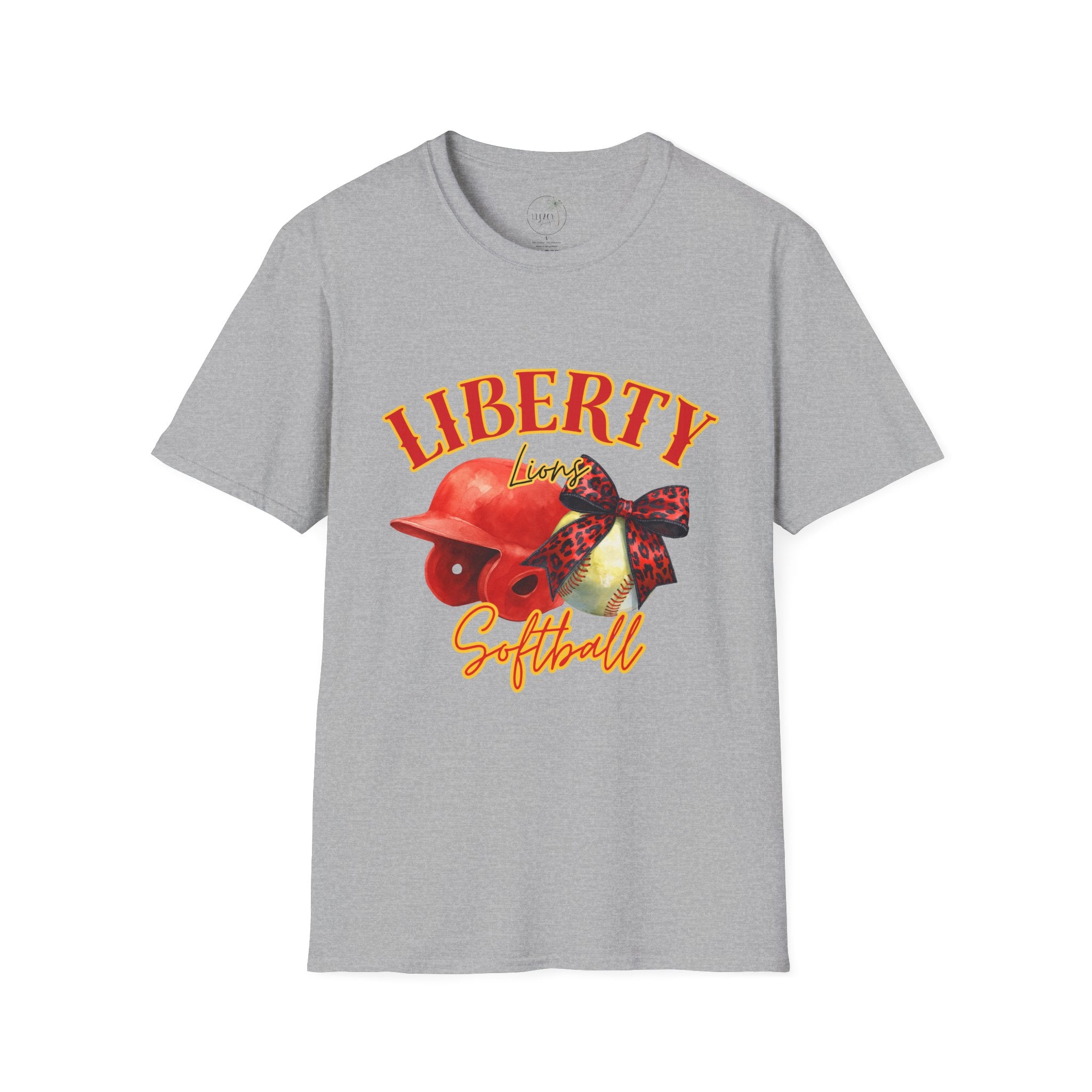Liberty Softball Helmet Graphic T-Shirt — Patriotic Team Spirit Tee