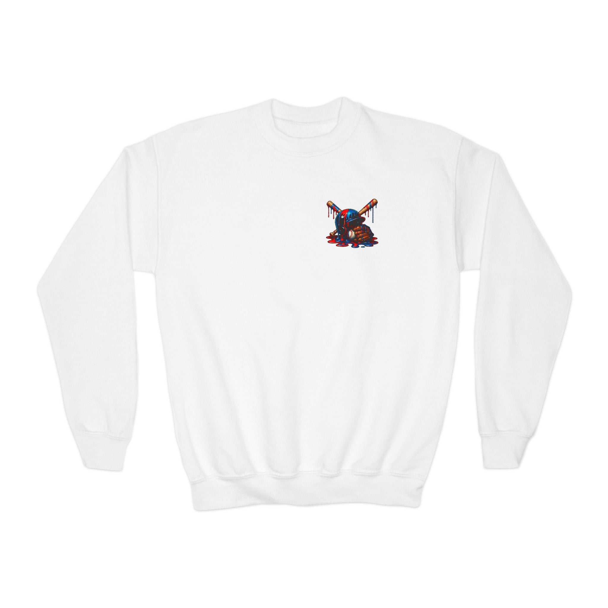 Drip Baseball Helmet Youth Sweatshirt | Drip Graphic, Sports Skull