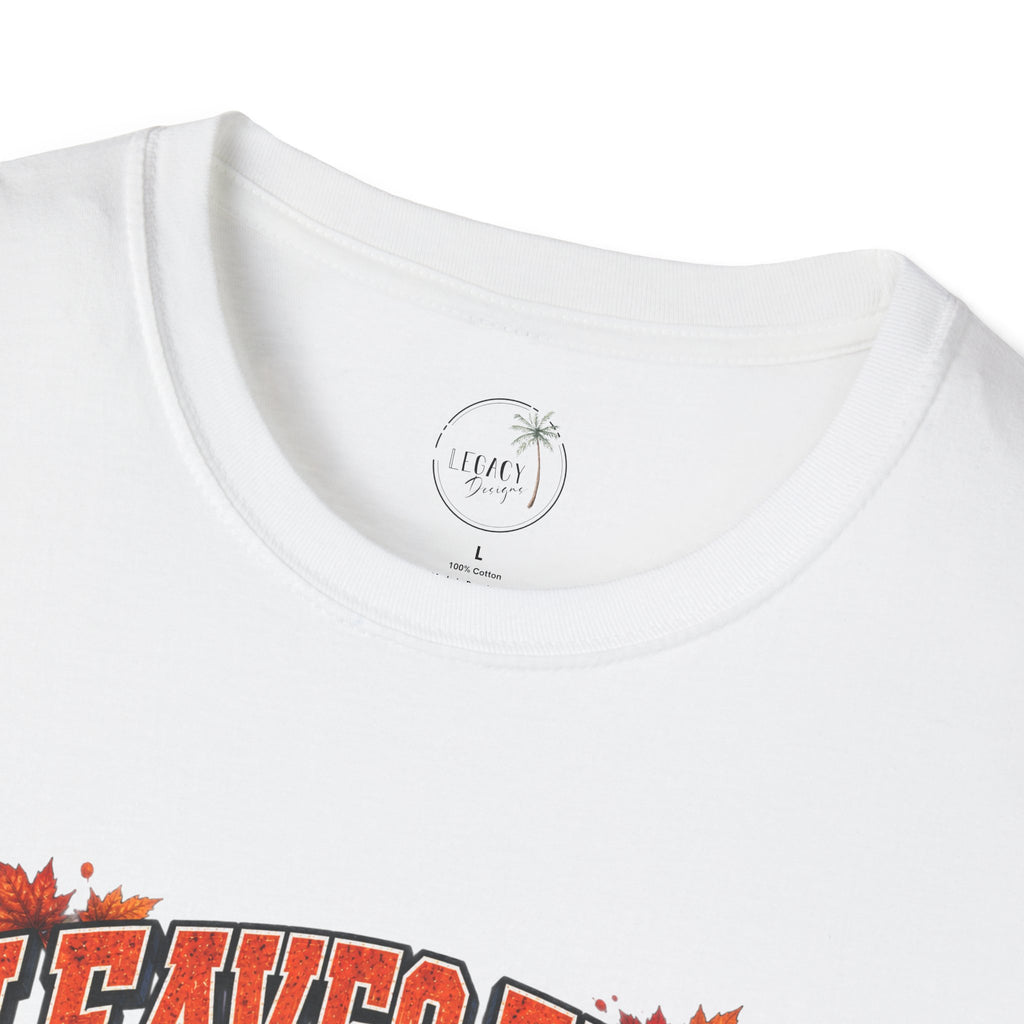 Leaves Fall Baseball Player T-Shirt | Autumn Sports Graphic