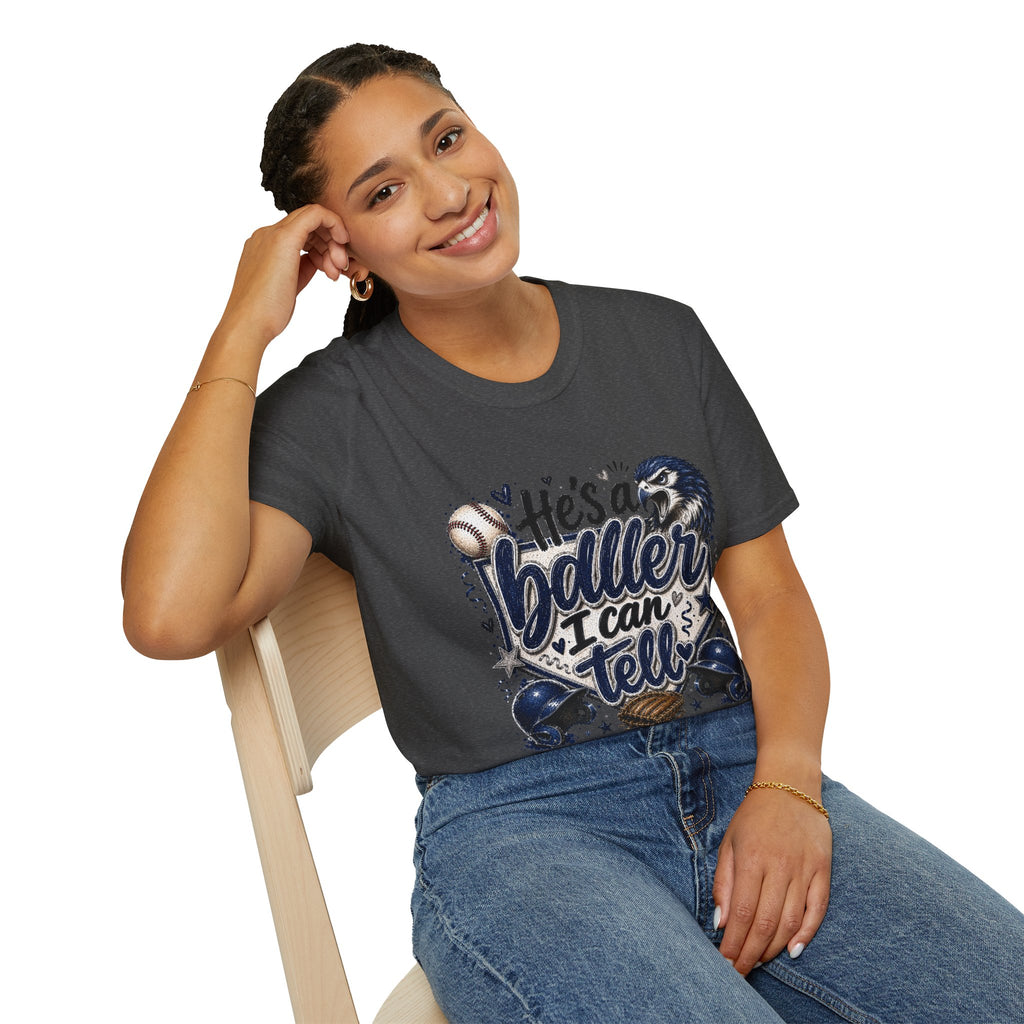 Falcon Baseball 'He's a Baller I Can Tell' T‑Shirt