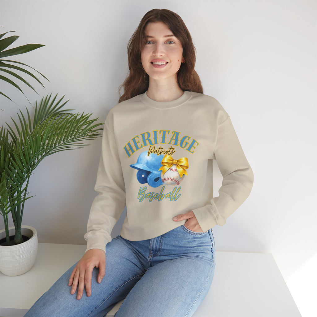 Heritage Patriots Baseball Crewneck Sweatshirt | Helmet, Ball, Bow