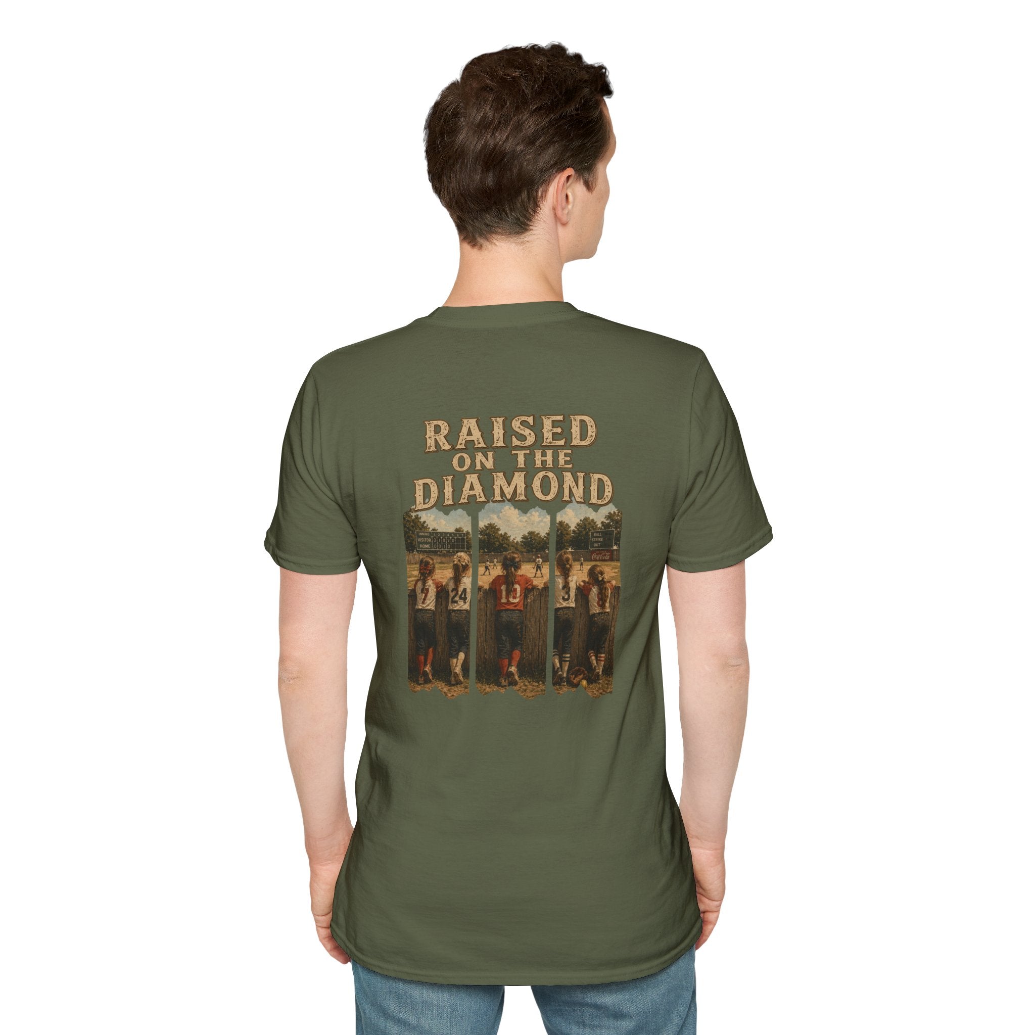 Raised on the Diamond T-Shirt | Baseball Vintage Photo Tee Retro Baseball tee