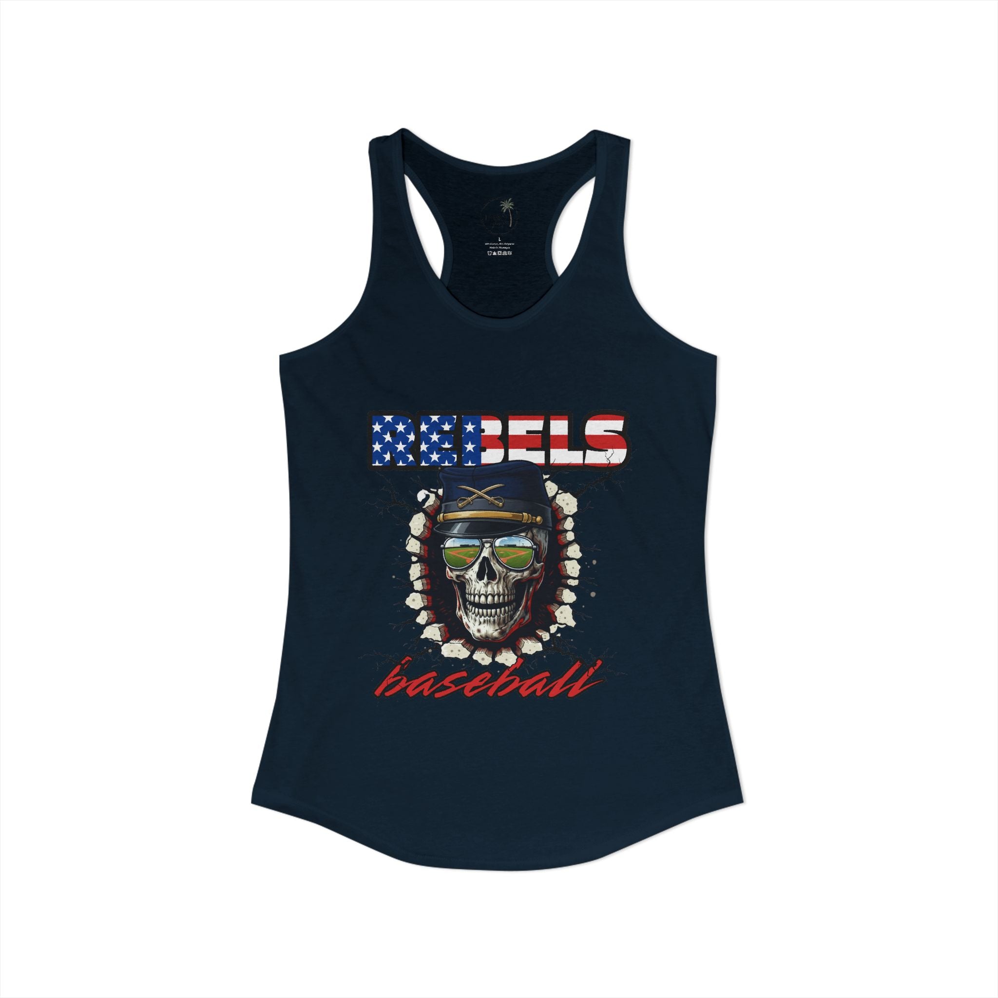 Rebels Baseball Tank Game Day Ready Women's Ideal Racerback Tank