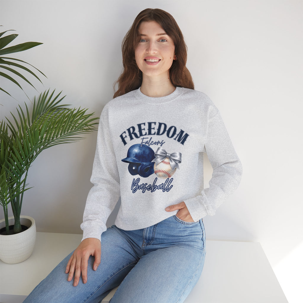 Freedom Baseball Crewneck Sweatshirt | Helmet and Baseball Graphic